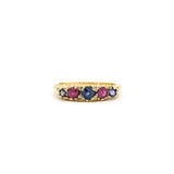  Ring .25ctw Blue Sapphire .18ctw Ruby 14ky 4.2mm Sz3.75 2.7g 225040083