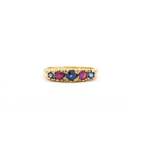 Ring .25ctw Blue Sapphire .18ctw Ruby 14ky 4.2mm Sz3.75 2.7g 225040083