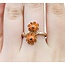 Ring Double Flower 4.8mm Coral 14ky 18mm Sz7.5 4.6g 225040070
