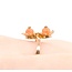 Ring Double Flower 4.8mm Coral 14ky 18mm Sz7.5 4.6g 225040070