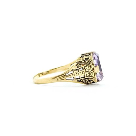 Ring Filigree 2ct Light Purple Amethyst 14ky 9.7x9mm Sz5.25 2g 225040075