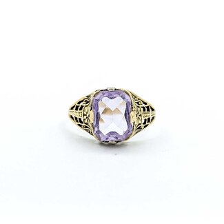 Ring Filigree 2ct Light Purple Amethyst 14ky 9.7x9mm Sz5.25 2g 225040075