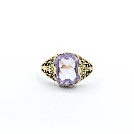 Ring Filigree 2ct Light Purple Amethyst 14ky 9.7x9mm Sz5.25 2g 225040075