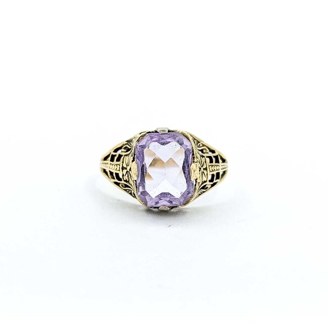 Ring Filigree 2ct Light Purple Amethyst 14ky 9.7x9mm Sz5.25 2g 225040075