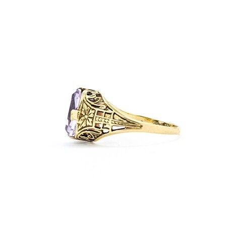 Ring Filigree 2ct Light Purple Amethyst 14ky 9.7x9mm Sz5.25 2g 225040075