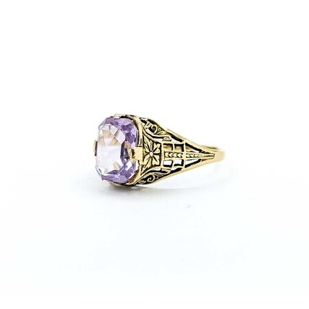 Ring Filigree 2ct Light Purple Amethyst 14ky 9.7x9mm Sz5.25 2g 225040075