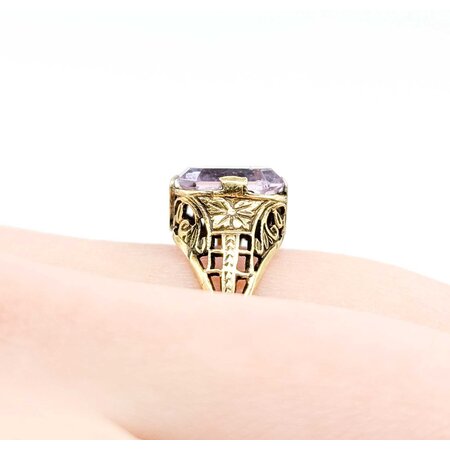 Ring Filigree 2ct Light Purple Amethyst 14ky 9.7x9mm Sz5.25 2g 225040075