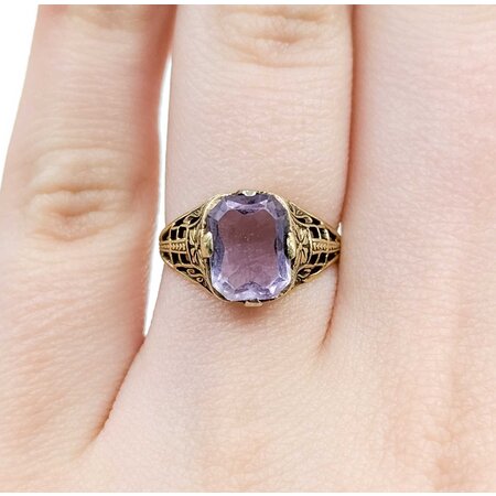 Ring Filigree 2ct Light Purple Amethyst 14ky 9.7x9mm Sz5.25 2g 225040075