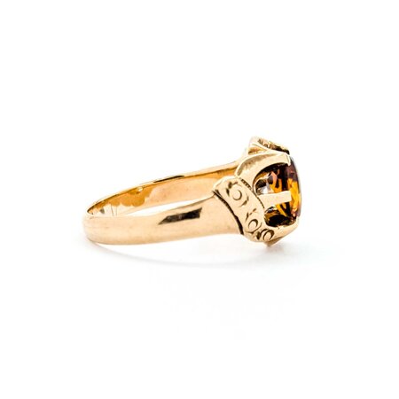 Ring Solitaire 1.75ct Cabochon Citrine 10ky 12.7mm Sz9.5 5.1g 225040079