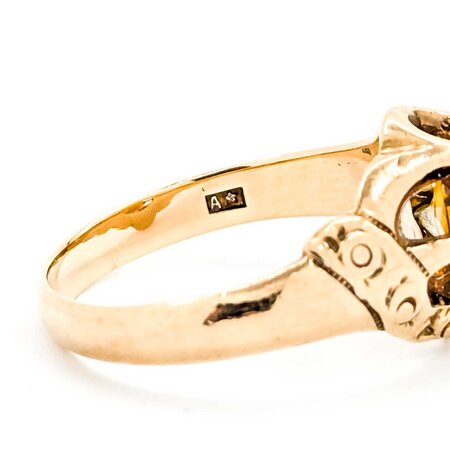 Ring Solitaire 1.75ct Cabochon Citrine 10ky 12.7mm Sz9.5 5.1g 225040079
