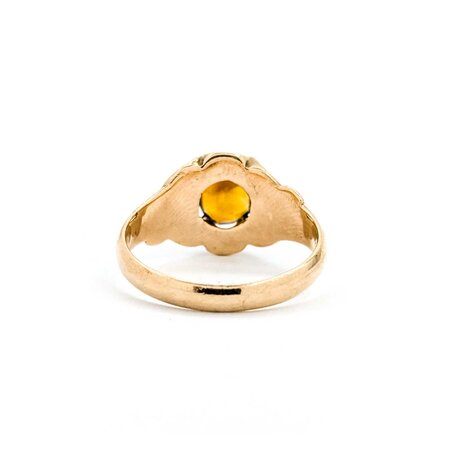 Ring Solitaire 1.75ct Cabochon Citrine 10ky 12.7mm Sz9.5 5.1g 225040079