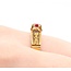 Ring Milgrain .31ct Ruby 18ky 6mm Sz7 5.2g 125040049