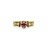  Ring Milgrain .31ct Ruby 18ky 6mm Sz7 5.2g 125040049