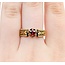 Ring Milgrain .31ct Ruby 18ky 6mm Sz7 5.2g 125040049