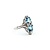 Ring Filigree .02ctw Round Diamond 5ctw Blue Zircon 14kw 17.5x8mm Sz5 2.5g 125040048