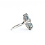 Ring Filigree .02ctw Round Diamond 5ctw Blue Zircon 14kw 17.5x8mm Sz5 2.5g 125040048