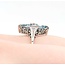 Ring Filigree .02ctw Round Diamond 5ctw Blue Zircon 14kw 17.5x8mm Sz5 2.5g 125040048