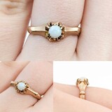  Ring Solitaire .25ct Cabochon Opal 10ky 6.5mm Sz5.25 1.9g 225040096