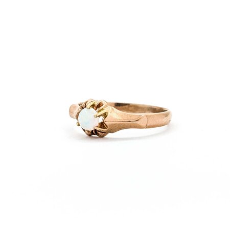 Ring Solitaire .25ct Cabochon Opal 10ky 6.5mm Sz5.25 1.9g 225040096