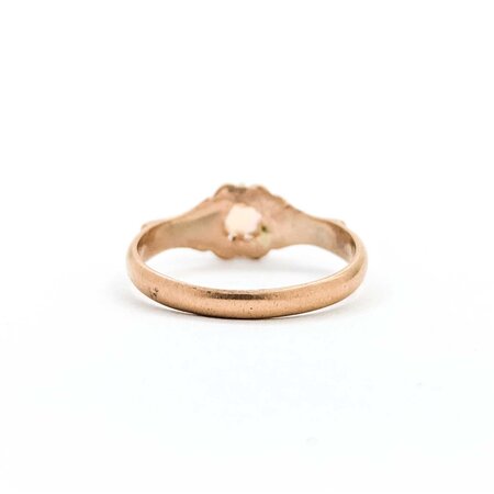 Ring Solitaire .25ct Cabochon Opal 10ky 6.5mm Sz5.25 1.9g 225040096