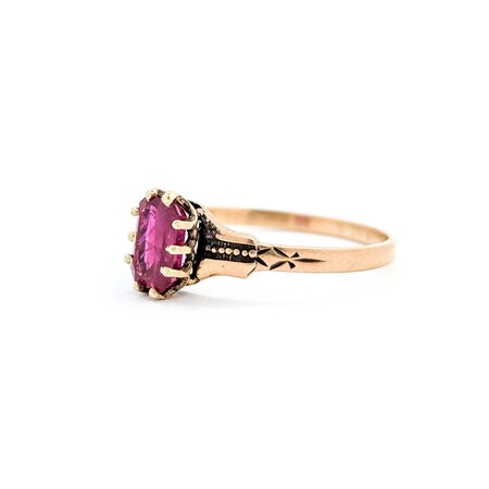 Ring Solitaire .81ct Ruby 14ky 7mm Sz5.5 1.1g 225040091