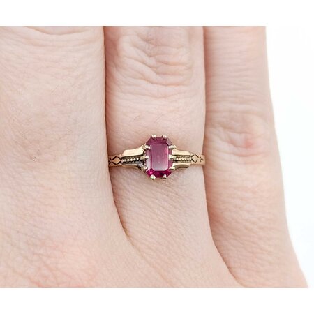 Ring Solitaire .81ct Ruby 14ky 7mm Sz5.5 1.1g 225040091