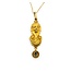 Pendant Egyptian Revival .04ct Emerald 18ky/14ky 16.5" 1.6x.4" 4.6g 225040065