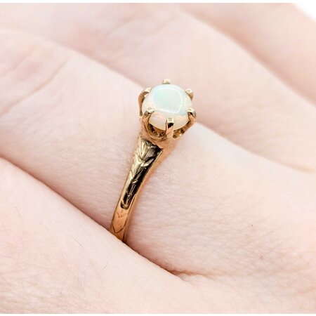 Ring Solitaire .40ct Cabochon Opal 10ky 2.25mm Sz7 2.1g 225040088