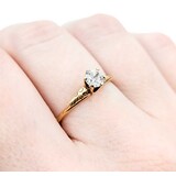  Ring Solitaire .40ct Old Euro Cut Diamond 14ky 2mm Sz7 1.8g 225040094