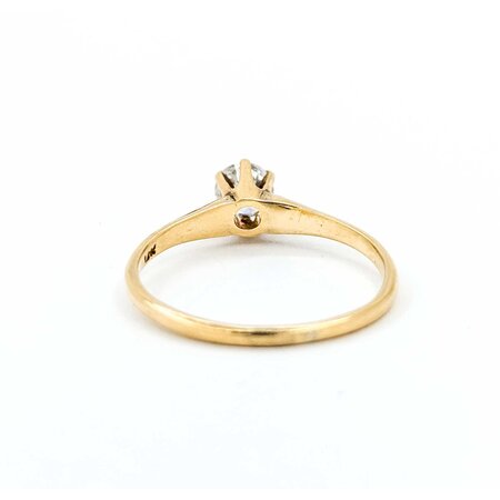 Ring Solitaire .40ct Old Euro Cut Diamond 14ky 2mm Sz7 1.8g 225040094