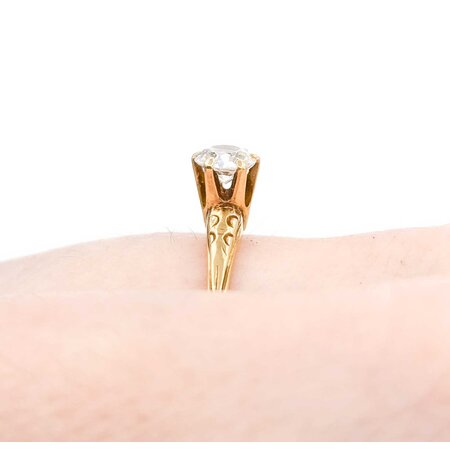 Ring Solitaire .40ct Old Euro Cut Diamond 14ky 2mm Sz7 1.8g 225040094