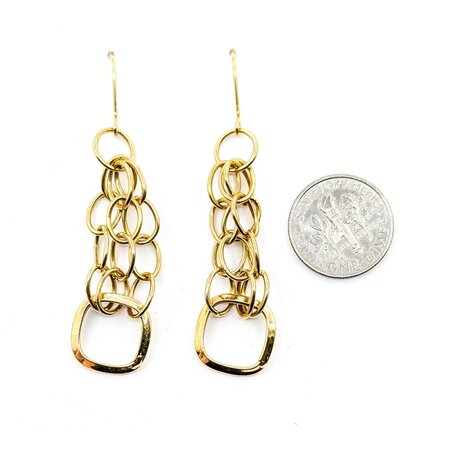 Earrings Dangle Rings 14ky 60x15mm 2.62g 225040121