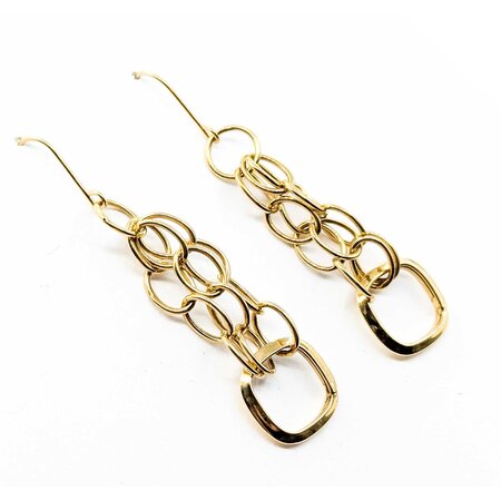 Earrings Dangle Rings 14ky 60x15mm 2.62g 225040121