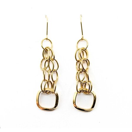 Earrings Dangle Rings 14ky 60x15mm 2.62g 225040121