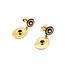Earrings Bezel Set Drop .30ctw Ruby White & Blue Enamel 18ky/22ky 1x.5" 4.8g 225040106