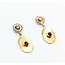 Earrings Bezel Set Drop .30ctw Ruby White & Blue Enamel 18ky/22ky 1x.5" 4.8g 225040106