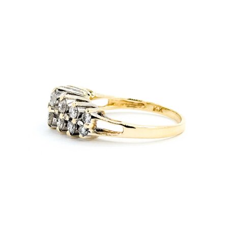 Ring 2 Row .75ctw Round Diamonds 14ky 8mm Sz5 3.10g 225040055