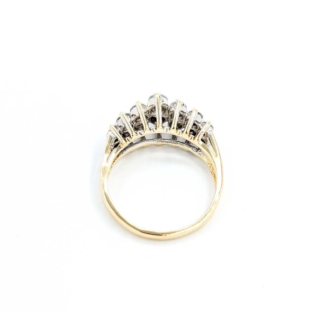 Ring 2 Row .75ctw Round Diamonds 14ky 8mm Sz5 3.10g 225040055