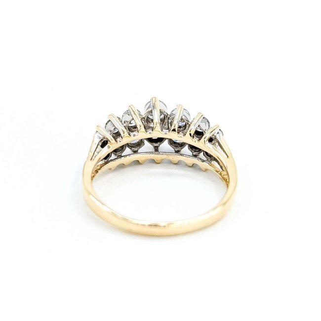 Ring 2 Row .75ctw Round Diamonds 14ky 8mm Sz5 3.10g 225040055