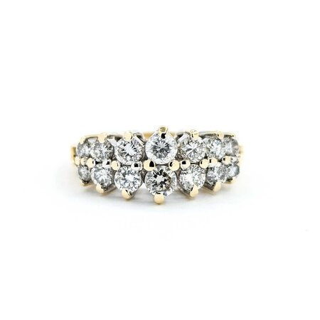 Ring 2 Row .75ctw Round Diamonds 14ky 8mm Sz5 3.10g 225040055