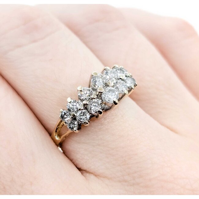 Ring 2 Row .75ctw Round Diamonds 14ky 8mm Sz5 3.10g 225040055