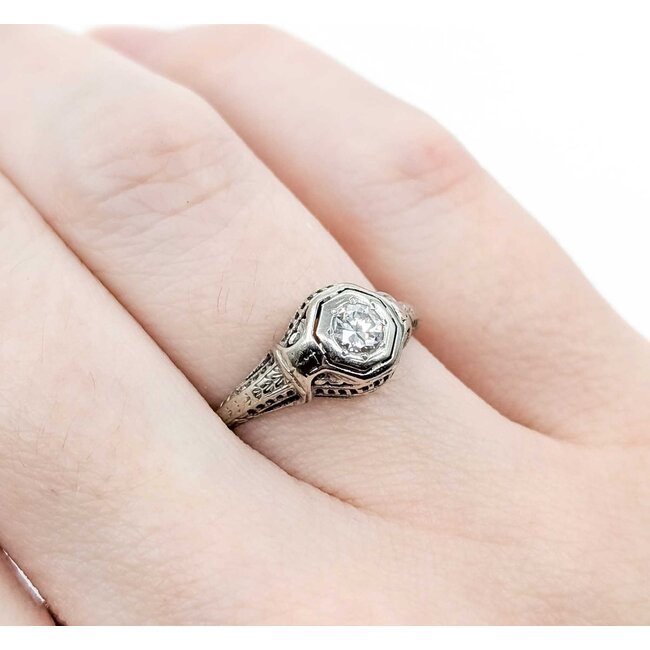 Ring Antique Early 20th Century .20ct Euro Cut Diamond 14kw sz6.5 124060761