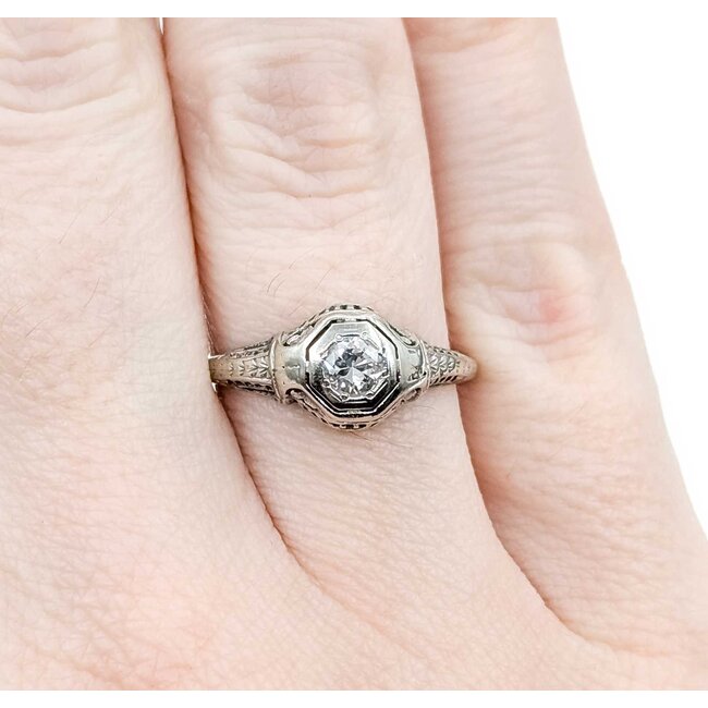 Ring Antique Early 20th Century .20ct Euro Cut Diamond 14kw sz6.5 124060761