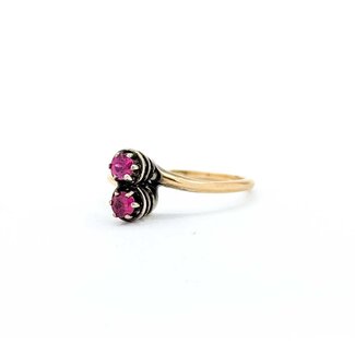 Ring 2-Stone .30ctw Ruby 14ky 8.8mm Sz7 2.1g 225040081