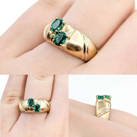 Ring .60ctw Emeralds 14ky Sz6.5 4.75g 225040117
