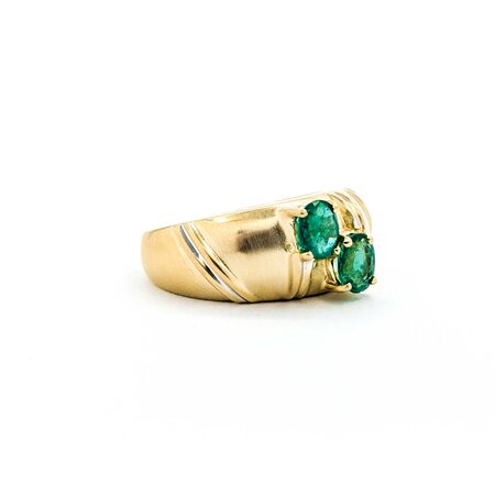 Ring .60ctw Emeralds 14ky Sz6.5 4.75g 225040117