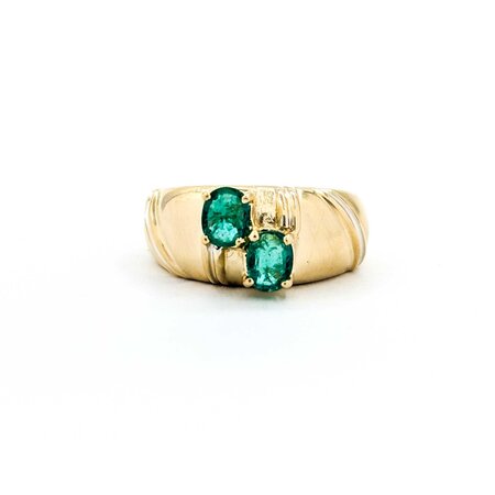 Ring .60ctw Emeralds 14ky Sz6.5 4.75g 225040117