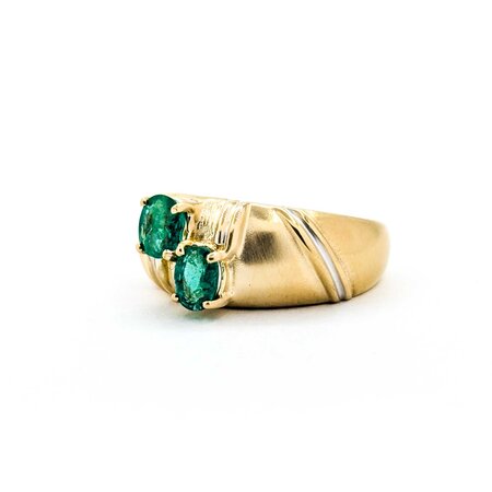 Ring .60ctw Emeralds 14ky Sz6.5 4.75g 225040117