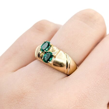 Ring .60ctw Emeralds 14ky Sz6.5 4.75g 225040117