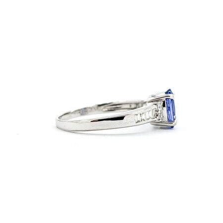 Rings Channel Set .27ctw Round & Baguette Diamonds .94ct Tanzanite 900pt 3mm Sz4 3.7g 125040034